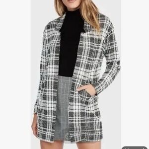 Express Soft Plaid Tailored Knit Blazer